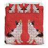Japanese Bobtail Cat Print On Red Bedding Set-Free Shipping - Deruj.com