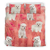 Lovely Maltese Dog On Pink Print Bedding Set-Free Shipping - Deruj.com