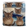 Cute Burmese Cat Print Bedding Set- Free Shipping - Deruj.com