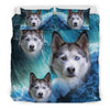 Siberian Husky With Ocean Print Bedding Set- Free Shipping - Deruj.com