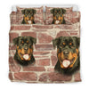 Laughing Rottweiler Dog Print Bedding Set- Free Shipping - Deruj.com