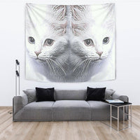 Turkish Angora Cat Print Tapestry-Free Shipping - Deruj.com