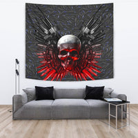 Gun And Skull Print Limited Edition Tapestry-Free Shipping - Deruj.com