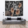 Australian Silky Terrier On Black Print Tapestry-Free Shipping - Deruj.com