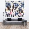 Boston Terrier On Floral Print Tapestry-Free Shipping - Deruj.com