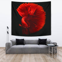 Red Siamese Fighting Fish (Betta Fish) Print Tapestry-Free Shipping - Deruj.com