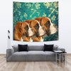 Boxer Dog On Blue Print Tapestry-Free Shipping - Deruj.com
