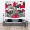 Tibetan Spaniel Print On Red Tapestry-Free Shipping - Deruj.com