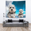 Dandie Dinmont Terrier On Sky Blue Print Tapestry-Free Shipping - Deruj.com