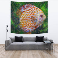 Discus Fish Floral Print Tapestry-Free Shipping - Deruj.com