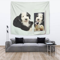 Cute Old English Sheepdog Print Tapestry-Free Shipping - Deruj.com