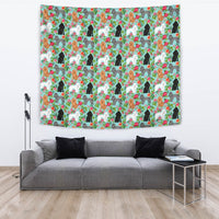 Poodle Dog Floral Print Tapestry-Free Shipping - Deruj.com