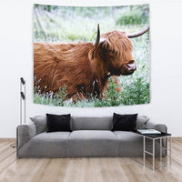 Amazing Highland Cattle (Cow) Print Tapestry-Free Shipping - Deruj.com