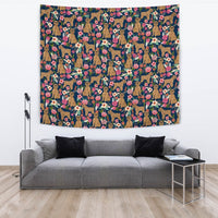 Brussels Griffon Dog Floral Print Tapestry-Free Shipping - Deruj.com