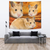 Golden Hamster On Yellow Print Tapestry-Free Shipping - Deruj.com