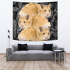 Golden Hamster On Black Print Tapestry-Free Shipping - Deruj.com