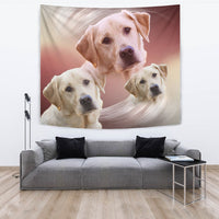 Labrador Retriever On Soft Cream Print Tapestry-Free Shipping - Deruj.com