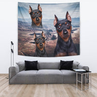 Cute Miniature Pinscher Print Tapestry-Free Shipping - Deruj.com