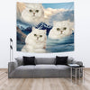 White Persian Cat On Mountain Print Tapestry-Free Shipping - Deruj.com