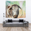 Amazing English Longhorn Cattle (Cow) Print Tapestry-Free Shipping - Deruj.com