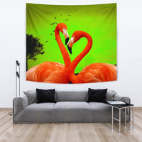 Heart Shape Flamingo Bird Print Tapestry-Free Shipping - Deruj.com