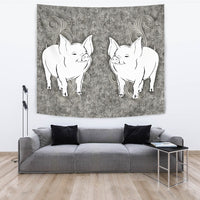 Large White pig Print Tapestry-Free Shipping - Deruj.com