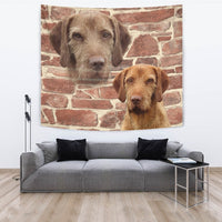 Wirehaired Vizsla On Wall Print Tapestry-Free Shipping - Deruj.com