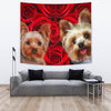 Yorkshire Terrier On Red Print Tapestry-Free Shipping - Deruj.com