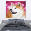 Akita Dog On Pink Print Tapestry-Free Shipping - Deruj.com