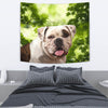 American Bulldog On Green Print Tapestry-Free Shipping - Deruj.com