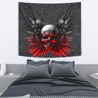 Gun And Skull Print Limited Edition Tapestry-Free Shipping - Deruj.com