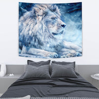 Snowy Lion Print Limited Edition Print Tapestry-Free Shipping - Deruj.com