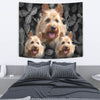 Australian Terrier On Black Print Tapestry-Free Shipping - Deruj.com