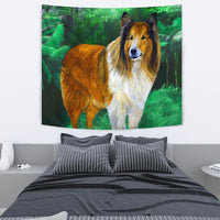 Rough Collie Dog Art Print Tapestry-Free Shipping - Deruj.com