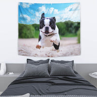 Boston Terrier Running Print Tapestry-Free Shipping - Deruj.com