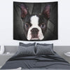 Boston Terrier On Black Print Tapestry-Free Shipping - Deruj.com