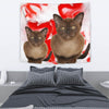 Burmese Cat On Red Print Tapestry-Free Shipping - Deruj.com