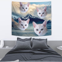 Burmilla Cat On Mountain Print Tapestry-Free Shipping - Deruj.com