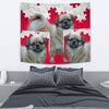 Tibetan Spaniel Print On Red Tapestry-Free Shipping - Deruj.com