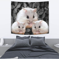 Chinese Hamster On Black Print Tapestry-Free Shipping - Deruj.com