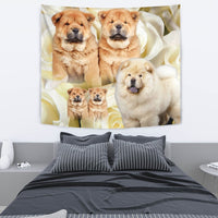 Chow Chow On Yellow Print Tapestry-Free Shipping - Deruj.com