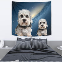 Dandie Dinmont Terrier On Blue Print Tapestry-Free Shipping - Deruj.com