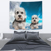 Dandie Dinmont Terrier On Sky Blue Print Tapestry-Free Shipping - Deruj.com