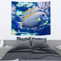 Grey And Yellow Tang Fish Print Tapestry-Free Shipping - Deruj.com