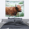 Amazing Highland Cattle (Cow) Print Tapestry-Free Shipping - Deruj.com