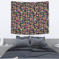 Brussels Griffon Dog Floral Print Tapestry-Free Shipping - Deruj.com