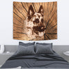 German Shepherd On Wooden Print Tapestry-Free Shipping - Deruj.com