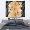 Golden Hamster On Black Print Tapestry-Free Shipping - Deruj.com