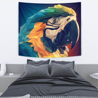 Blue And Yellow Macaw Parrot Vector Art Print Tapestry-Free Shipping - Deruj.com