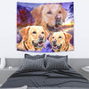 Labrador Retriever On Voilet Print Tapestry-Free Shipping - Deruj.com